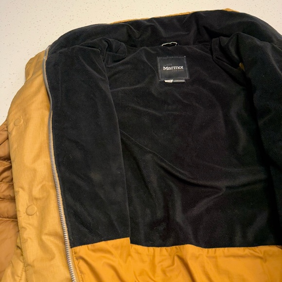 Marmot Alderbrook 700 Fill Down Parka Golden Honeycomb Winter Coat Womens Medium - Picture 10 of 16